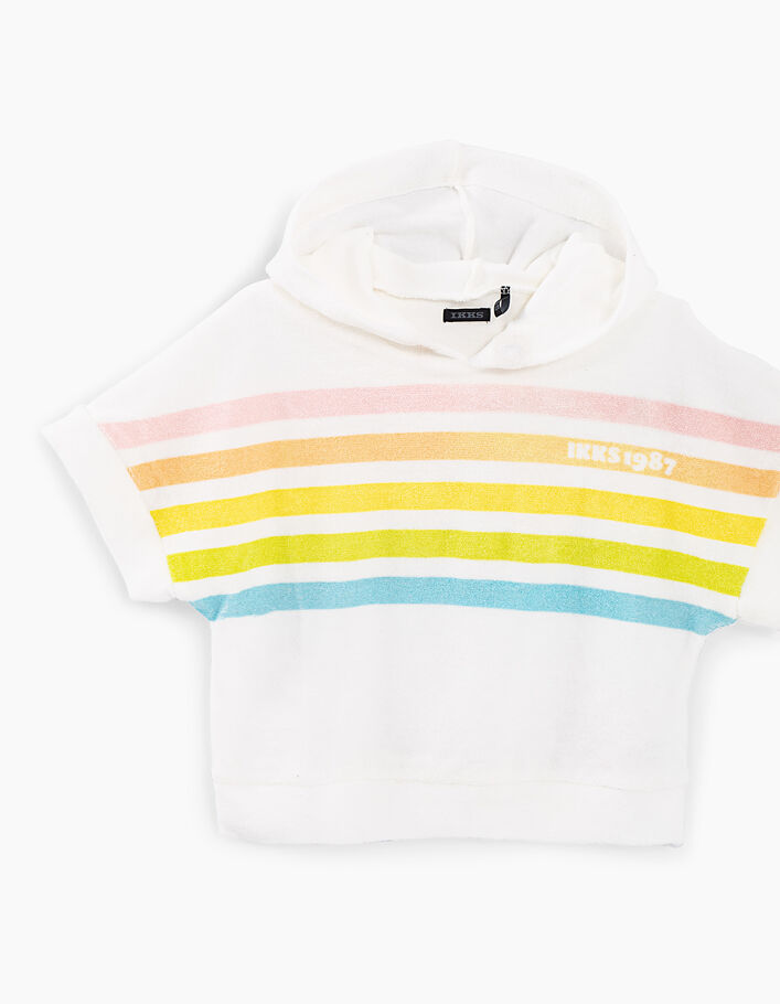 Mädchensweatshirt aus Frottee mit Regenbogenstreifen - IKKS