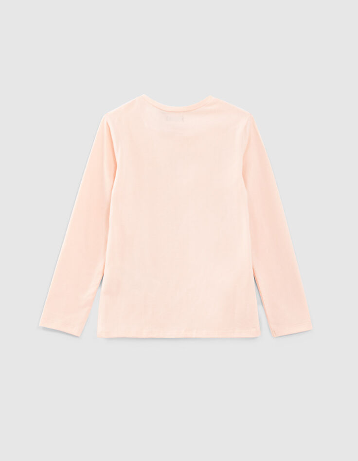 Tee-shirt rose visuel chien-marinière fille-3 Tee-shirt rose visuel chien-marinière fille-3