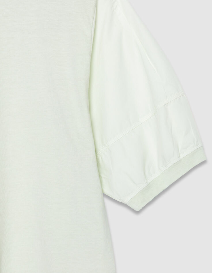 Tee-shirt oversize vert coton bio bi-mati&egrave;re Femme-8