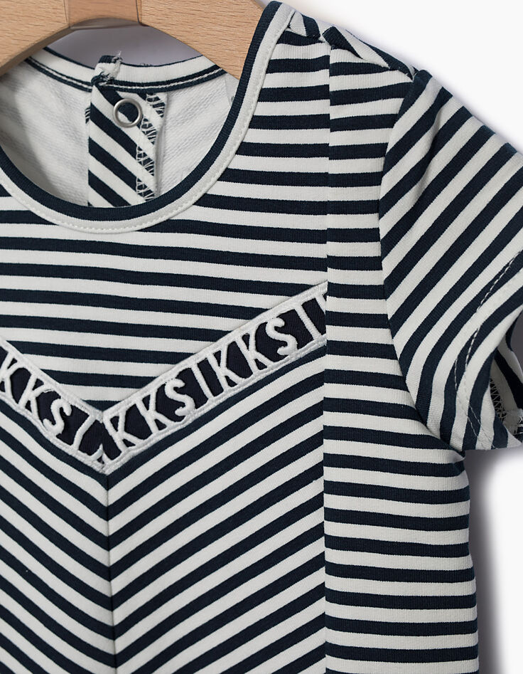 Gebroken witte matrozenjurk voor babymeisjes-2