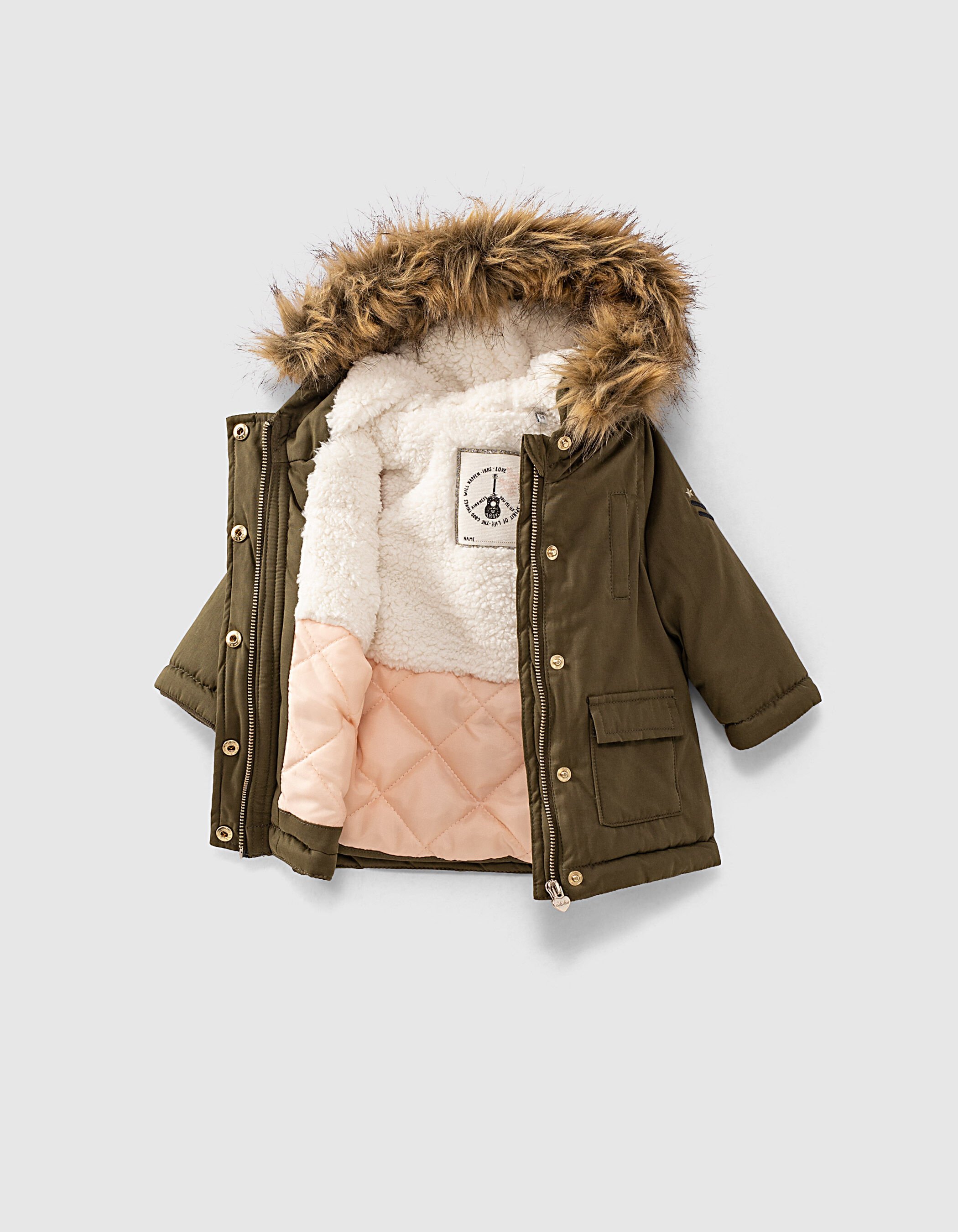Girls khaki parka coat online