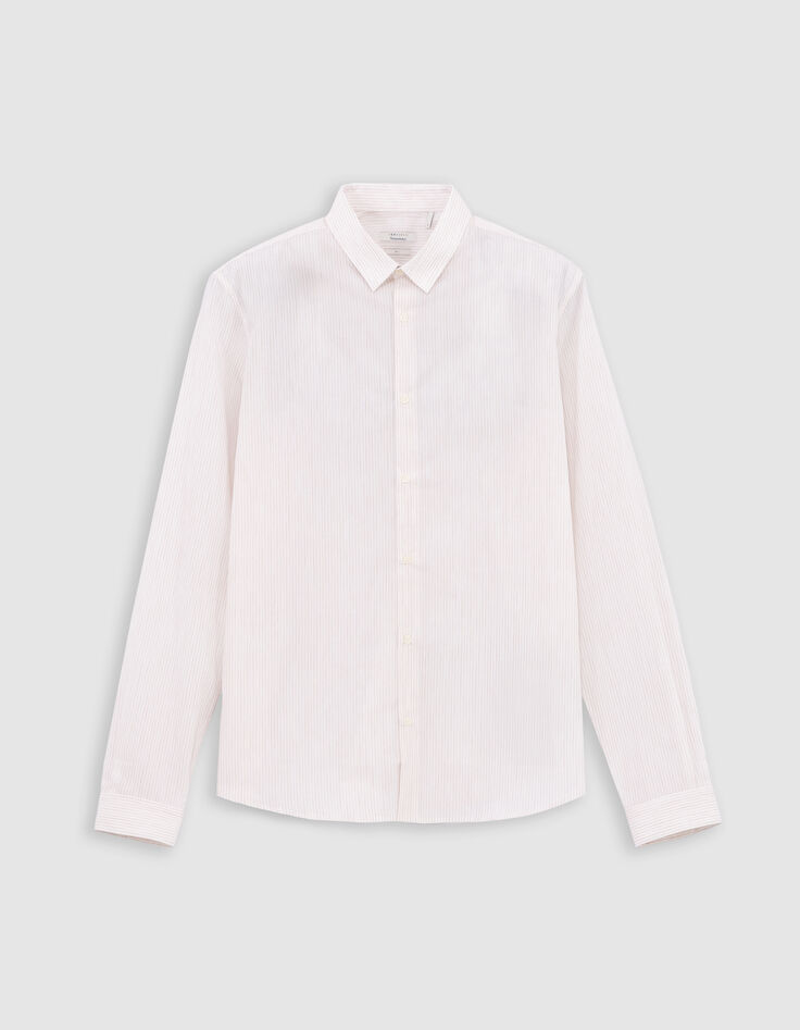 Chemise SLIM beige motif rayures aquarellées Homme-6