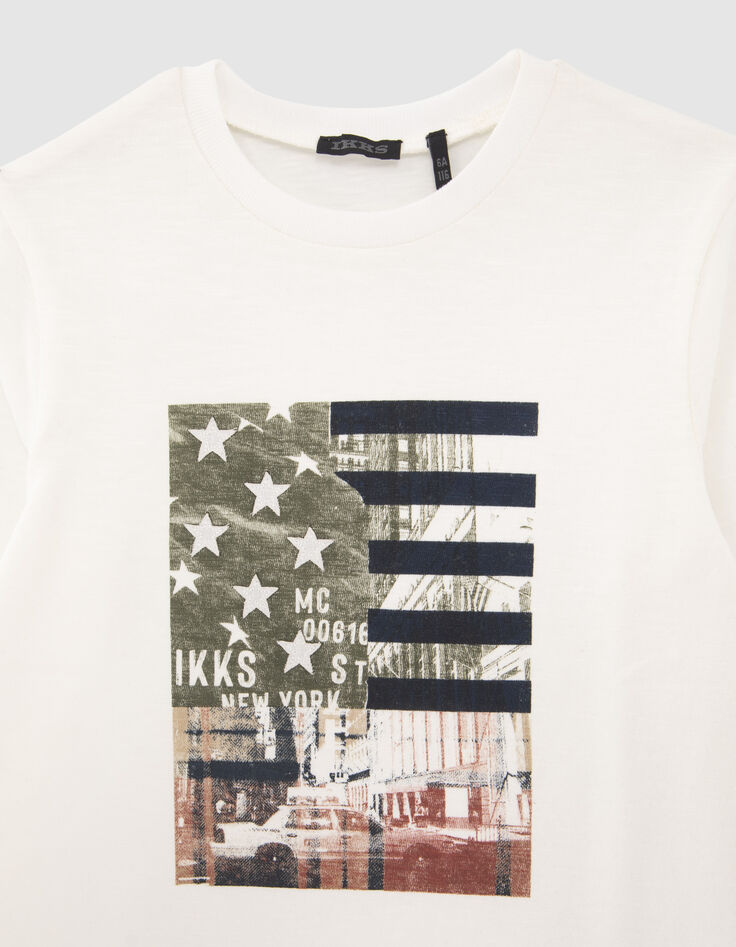 T-shirt &eacute;cru visuel drapeau gar&ccedil;on-2