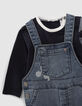 Conjunto peto vaquero y camiseta bebé niño-4