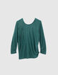Women’s duck green glittery T-shirt, diamante on draping-5