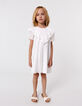 Vestido crudo encaje plastrón volantes niña-1