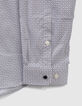 Wit SLIM overhemd minimalistische print Heren-5