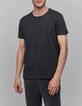 Gestreept antraciet heren-T-shirt met boodschap-1