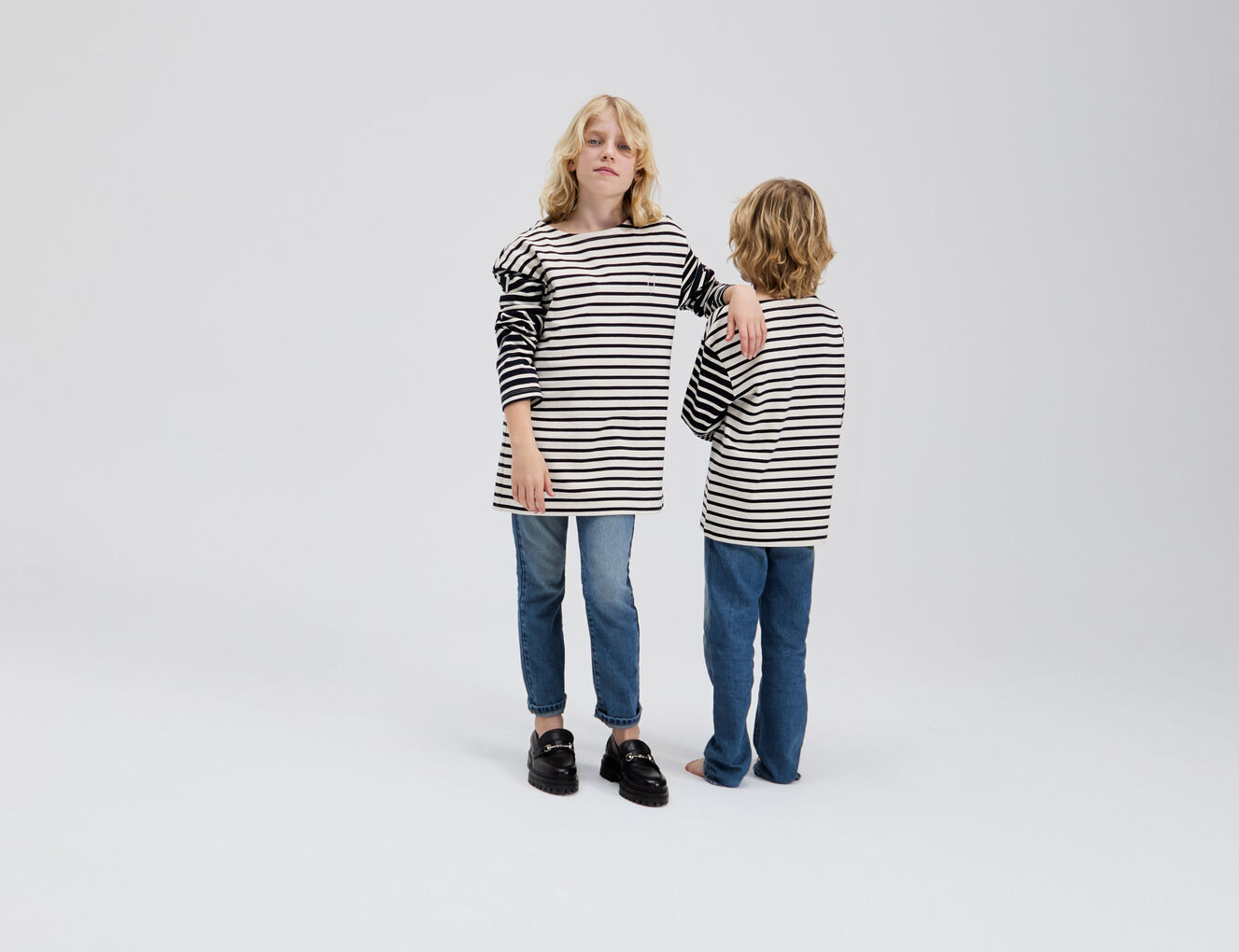 Unisex organic cotton sailor-stripe Gender Free T-shirt - IKKS-7
