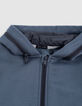 Boy's blue zipped hooded cardigan-6