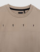 Camiseta beige algodón diseño maxi espalda niño-2