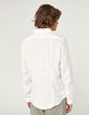 Chemise SLIM blanche en lin Homme-3