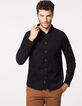 Chemise REGULAR noire en velours milleraies Homme-2