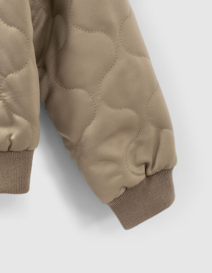 Bomber reversible melocot&oacute;n estampado y caqui ni&ntilde;a-7