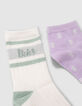 Girls’ violet/white socks-4