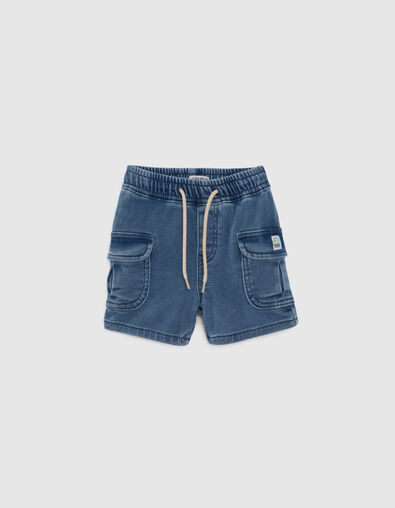 Blaue CARGO-Bermudas mit Gummizug am Bund für Babyjungen - IKKS