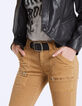 Chaqueta de cuero de cordero cuello chal mujer-7