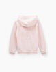 Cardigan rose pâle tricot ajouré fantaisie fille-4