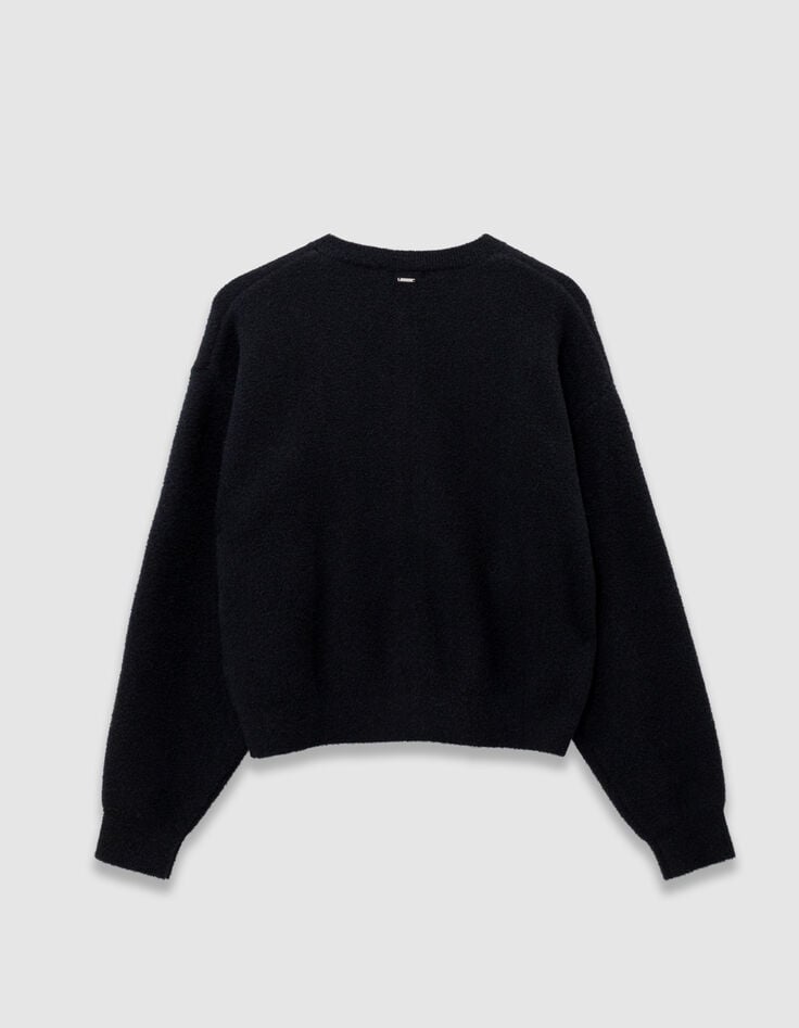 Cárdigan negro botones punto suave niña-6 Cárdigan negro botones punto suave niña-6