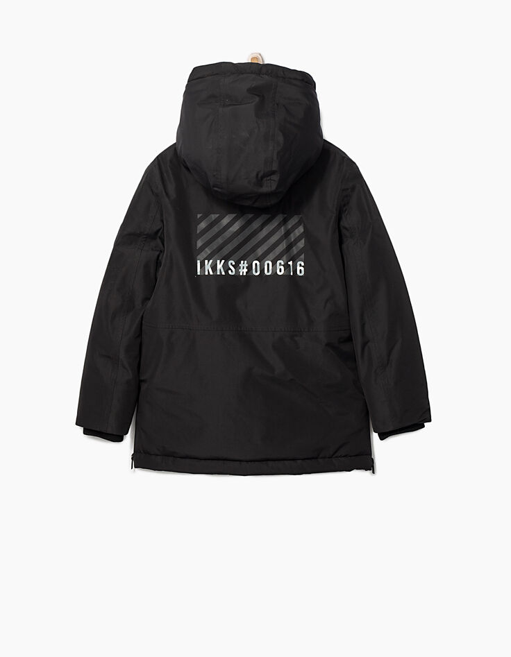 Parka noire chaude et waterproof garçon-3