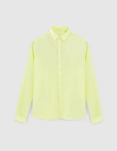 Men’s lime organic cotton voile SLIM shirt - IKKS