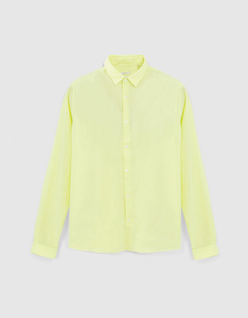 Men’s lime organic cotton voile SLIM shirt - IKKS