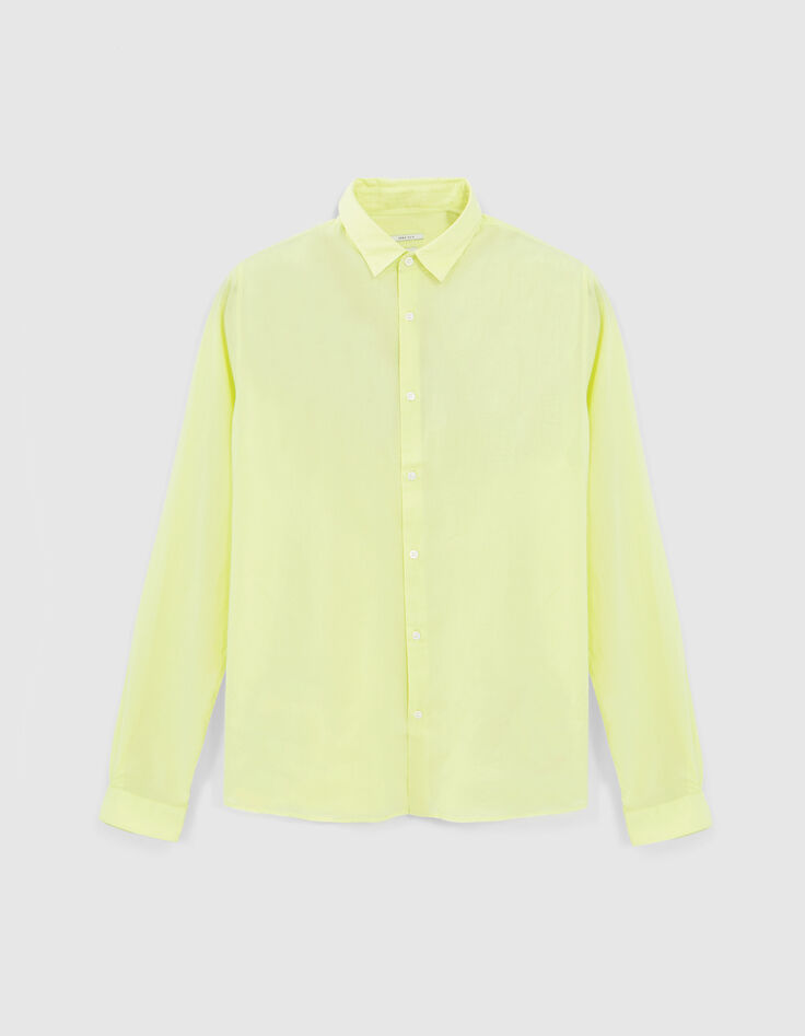 Men’s lime organic cotton voile SLIM shirt-1