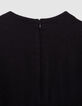 Girl's black sequined embroidered heart dress-9