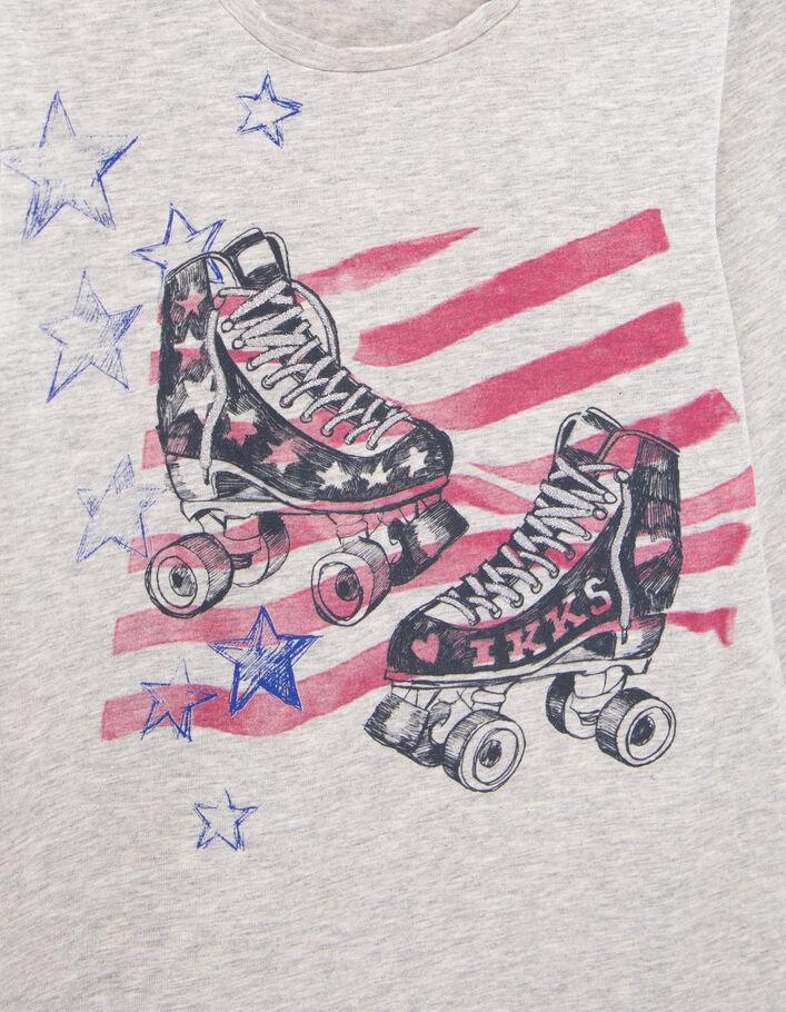 Girls’ grey roller skates image organic cotton T-shirt-5