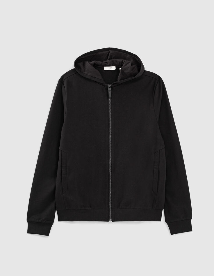 Men’s black Interlock zipped hooded cardigan-6