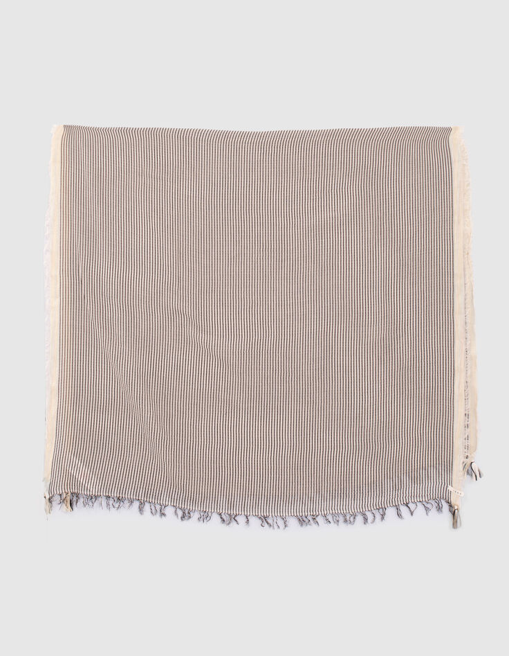 Women&rsquo;s scarf with black thin stripes-2