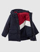 Parka 2-en-1 marine fourrée et doudoune color block garçon-6