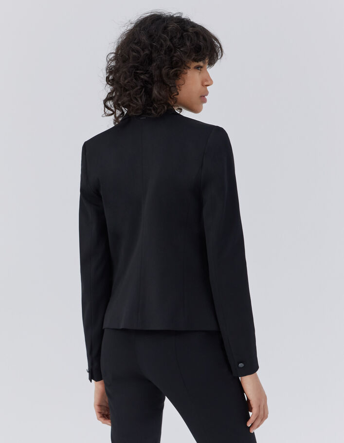 Women’s black twill fitted suit jacket-2