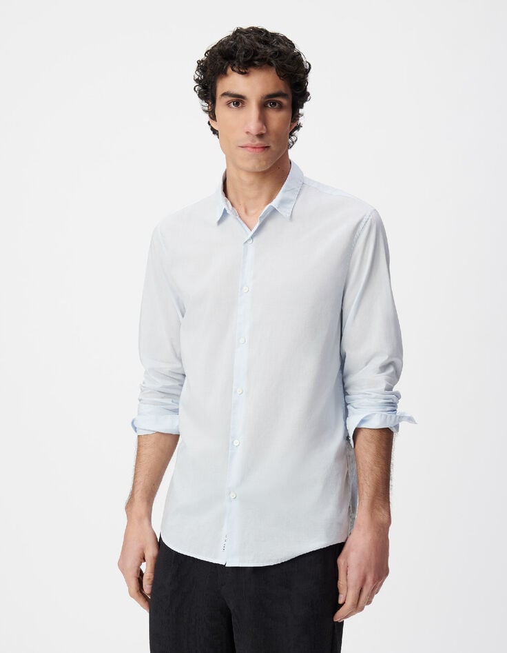 Chemise regular ciel voile de coton bio Homme-4