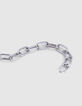Graues Damen-Rundankerarmband mit schwarzen Perlen-2