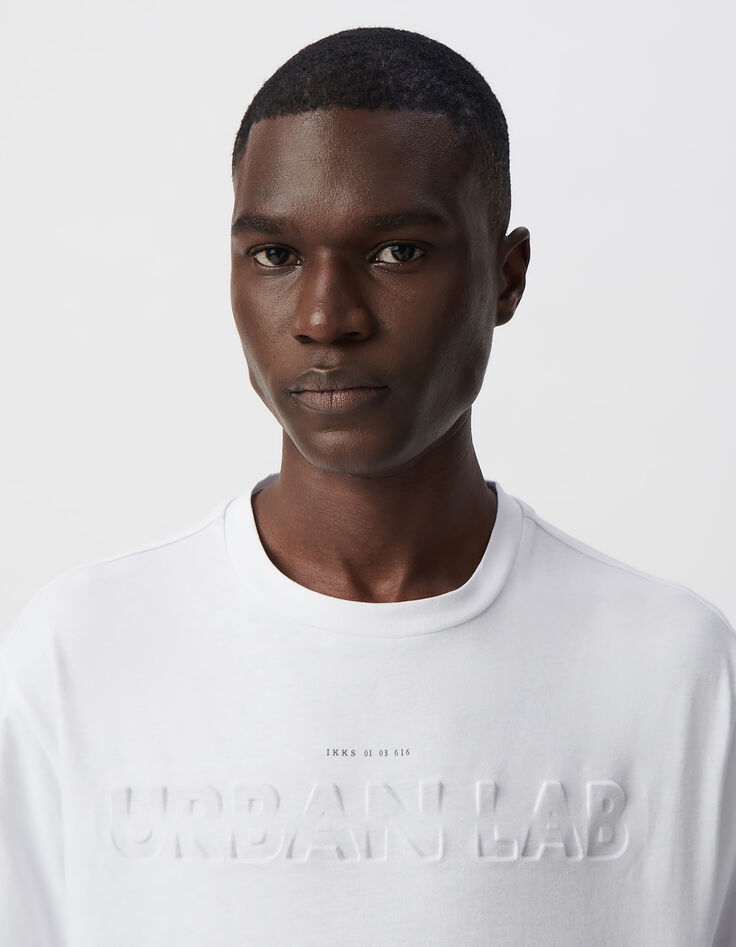 Wit T-shirt met tekst in reliëf DRY FAST Heren-4 Wit T-shirt met tekst in reliëf DRY FAST Heren-4