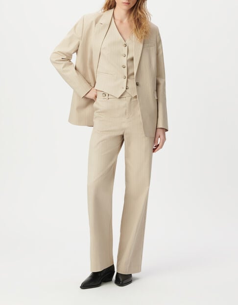 Beige blazer pinstripes Dames - IKKS