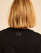 Robe longue noire molleton monogramme I.Code-6