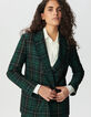 Grüne Damen-Oversize-Jacke Karos-4