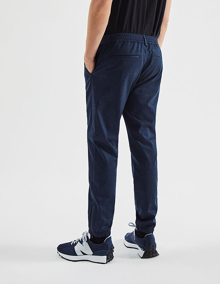 Men’s navy DRY FAST SLIM joggers with zip-up bottoms-3