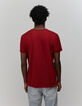 T-shirt L'Essentiel rouge foncé coton bio col V Homme-3