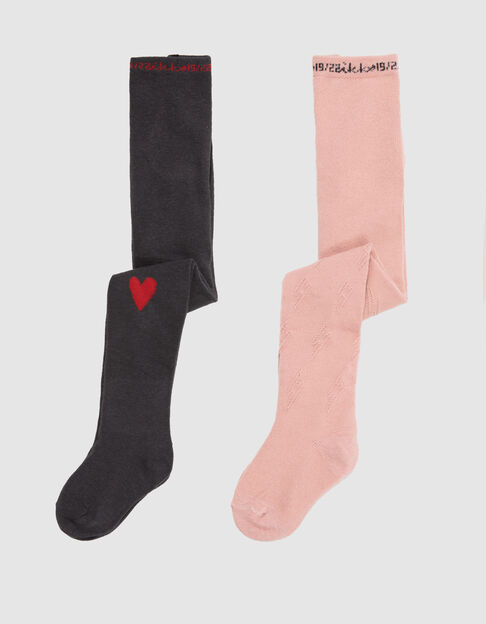 Baby Mädchen rosa und grau gestrickt Strumpfhose - IKKS
