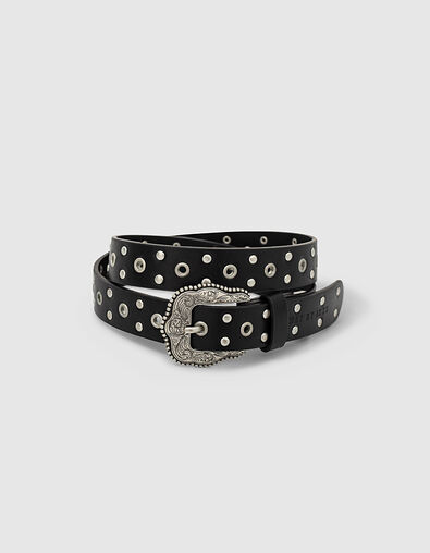 Ceinture noire à clous et rivets fille - IKKS