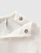 Baby girls' off-white car and embroidery T-shirt-3
