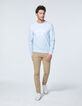 Vergeet-me-niet blauwe sweater met tekst Heren-6