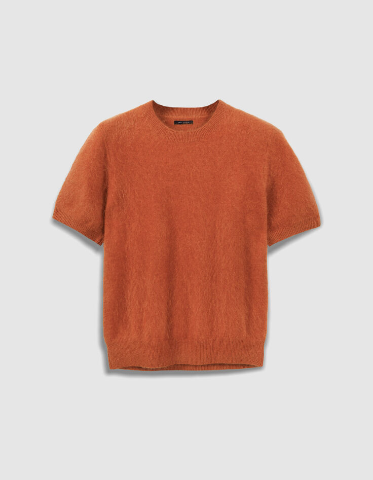 Oranger Kaschmir-Pullover Damen mit Rundhals-4