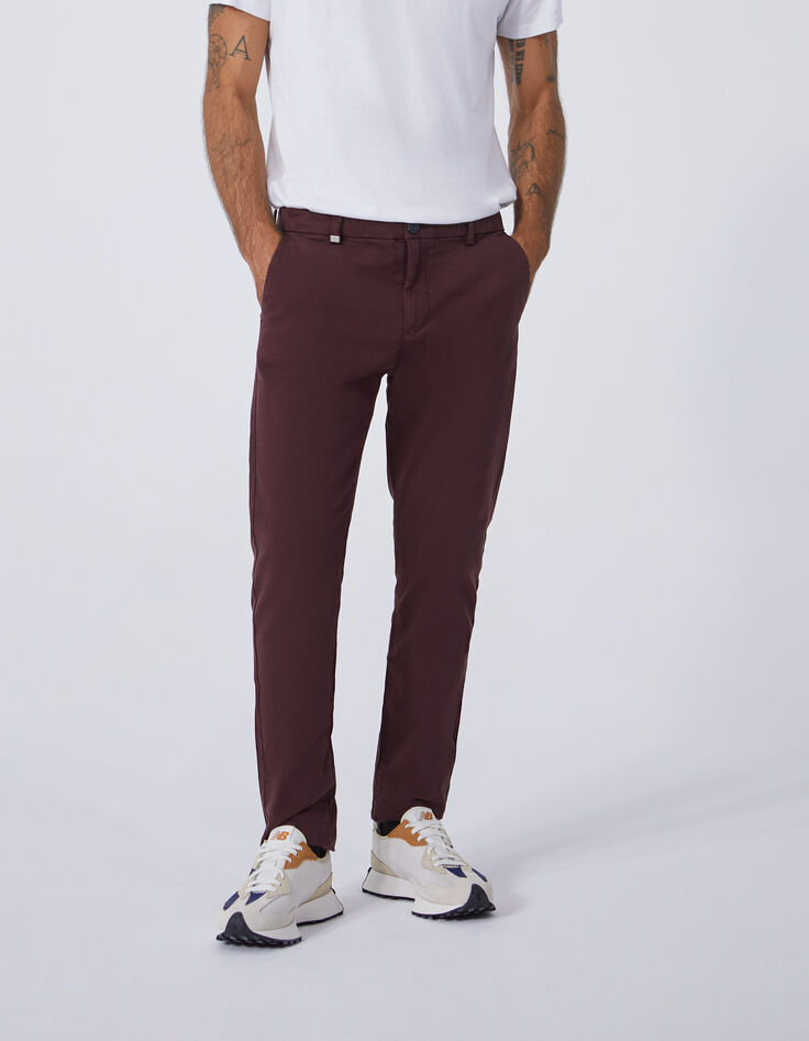Men’s burgundy SLIM chinos-3