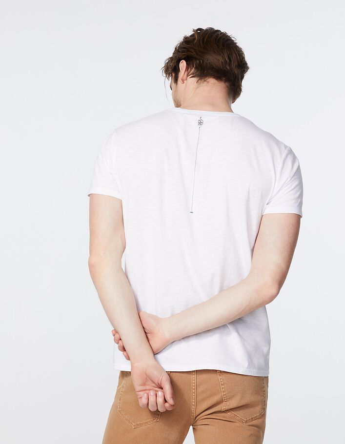 T-shirt gebroken wit slangopdruk heren - IKKS