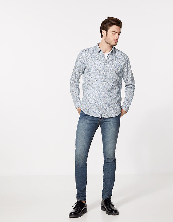 Men’s forget-me-not small-flower Liberty SLIM shirt-6 Men’s forget-me-not small-flower Liberty SLIM shirt-6