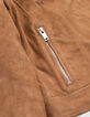 Veste camel cuir velours esprit motard Femme-8